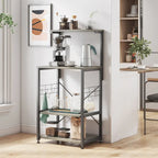Étagère de Cuisine Style Boulanger avec Étagères de Rangement et Prises USB, Support de Four à Micro-ondes, Organisateur d'Étagères de Cuisine