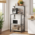 Étagère de Cuisine Style Boulanger avec Étagères de Rangement et Prises USB, Support de Four à Micro-ondes, Organisateur d'Étagères de Cuisine