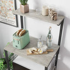 Étagère de Cuisine Style Boulanger avec Étagères de Rangement et Prises USB, Support de Four à Micro-ondes, Organisateur d'Étagères de Cuisine