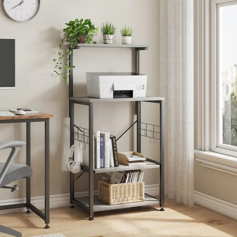 Étagère de Cuisine Style Boulanger avec Étagères de Rangement et Prises USB, Support de Four à Micro-ondes, Organisateur d'Étagères de Cuisine