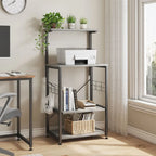 Étagère de Cuisine Style Boulanger avec Étagères de Rangement et Prises USB, Support de Four à Micro-ondes, Organisateur d'Étagères de Cuisine