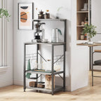 Étagère de Cuisine Style Boulanger avec Étagères de Rangement et Prises USB, Support de Four à Micro-ondes, Organisateur d'Étagères de Cuisine