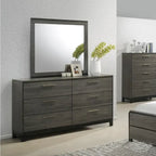 Ensemble de chambre à coucher 5 pièces Ioana en bois gris antique king size