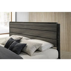 Ensemble de chambre à coucher 5 pièces Ioana en bois gris antique king size