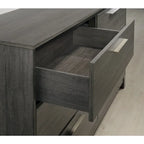 Ensemble de chambre à coucher 5 pièces Ioana en bois gris antique king size