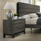 Ensemble de chambre à coucher 5 pièces Ioana en bois gris antique king size