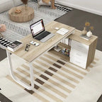 Bureau d'ordinateur de rangement en L Timechee de 55 pouces
