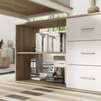 Bureau d'ordinateur de rangement en L Timechee de 55 pouces