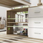 Bureau d'ordinateur de rangement en L Timechee de 55 pouces