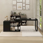 Bureau d'ordinateur de rangement en L Timechee de 55 pouces