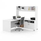 Bureau d'angle Pro-Linea avec huche ouverte