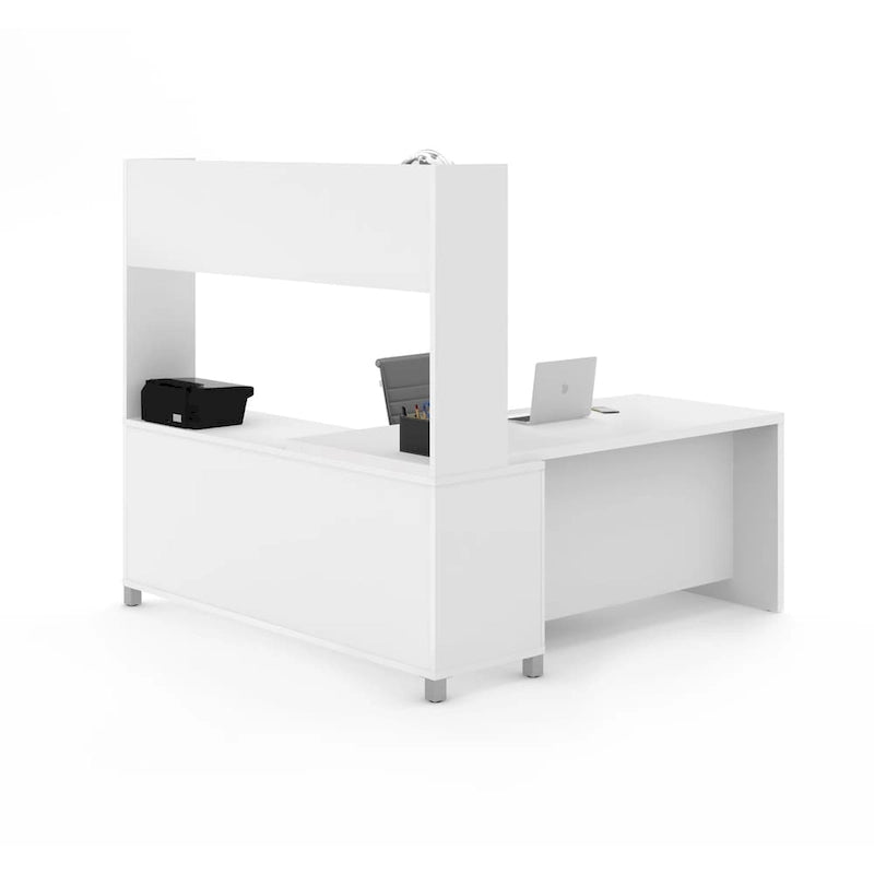 Bureau d'angle Pro-Linea avec huche ouverte