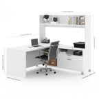 Bureau d'angle Pro-Linea avec huche ouverte