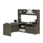 Bureau d'angle Pro-Linea avec huche ouverte