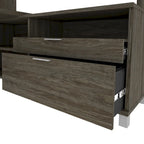 Bureau d'angle Pro-Linea avec huche ouverte