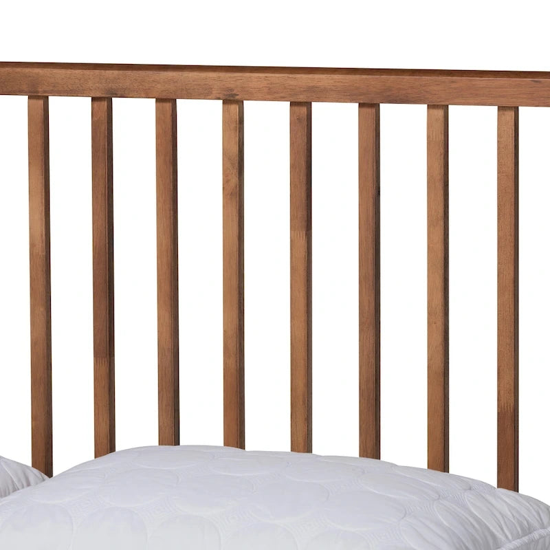 Lit plateforme en bois fini noyer marron moderne et contemporain Neilan