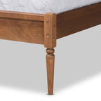 Lit plateforme en bois fini noyer marron moderne et contemporain Neilan