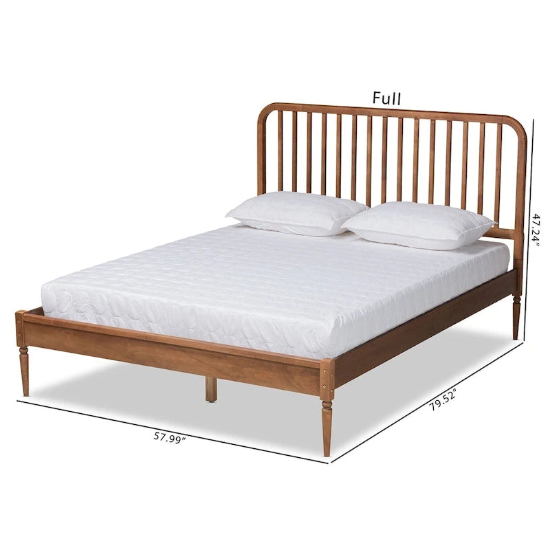 Lit plateforme en bois fini noyer marron moderne et contemporain Neilan