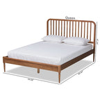 Lit plateforme en bois fini noyer marron moderne et contemporain Neilan