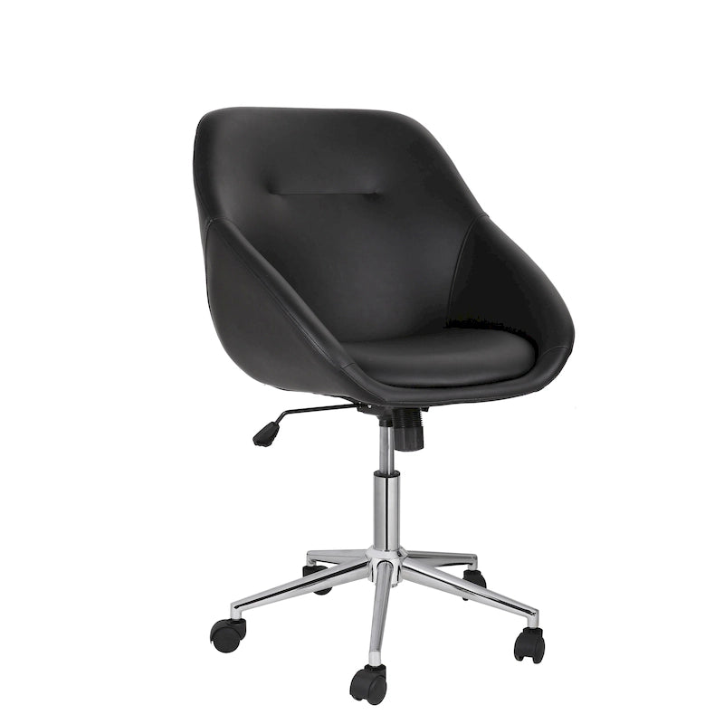 Chaise de bureau pivotante Hayes, piètement chromé, cuir PU