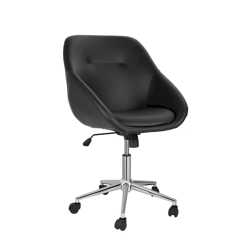 Chaise de bureau pivotante Hayes, piètement chromé, cuir PU