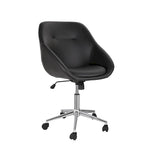 Chaise de bureau pivotante Hayes, piètement chromé, cuir PU