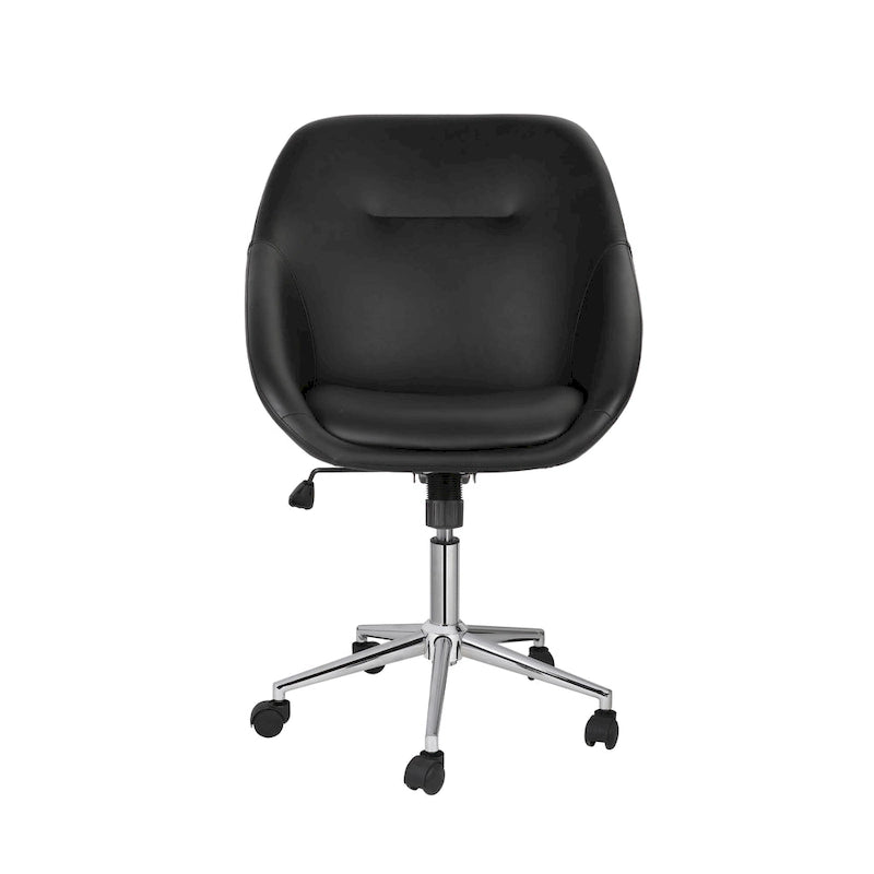 Chaise de bureau pivotante Hayes, piètement chromé, cuir PU