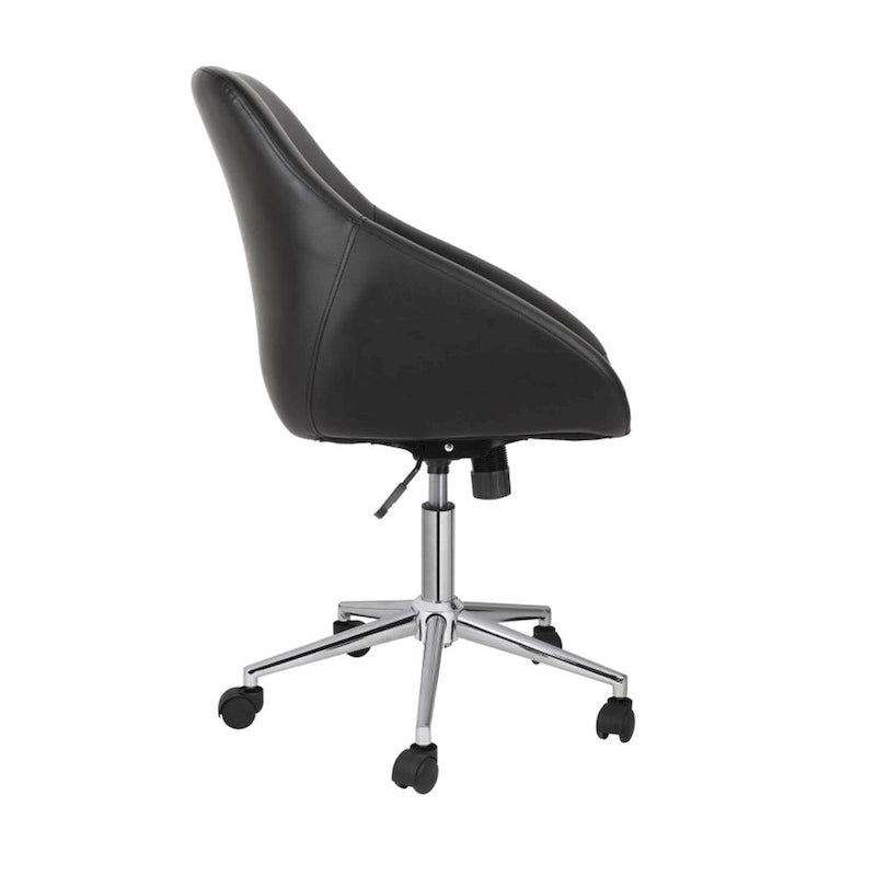 Chaise de bureau pivotante Hayes, piètement chromé, cuir PU