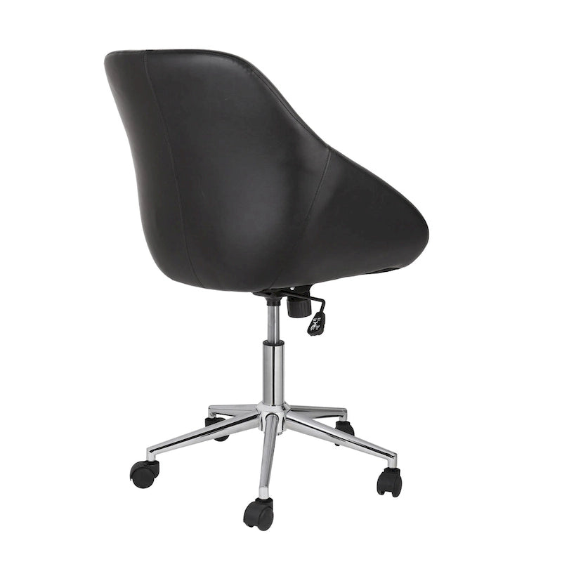 Chaise de bureau pivotante Hayes, piètement chromé, cuir PU