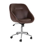 Chaise de bureau pivotante Hayes, piètement chromé, cuir PU