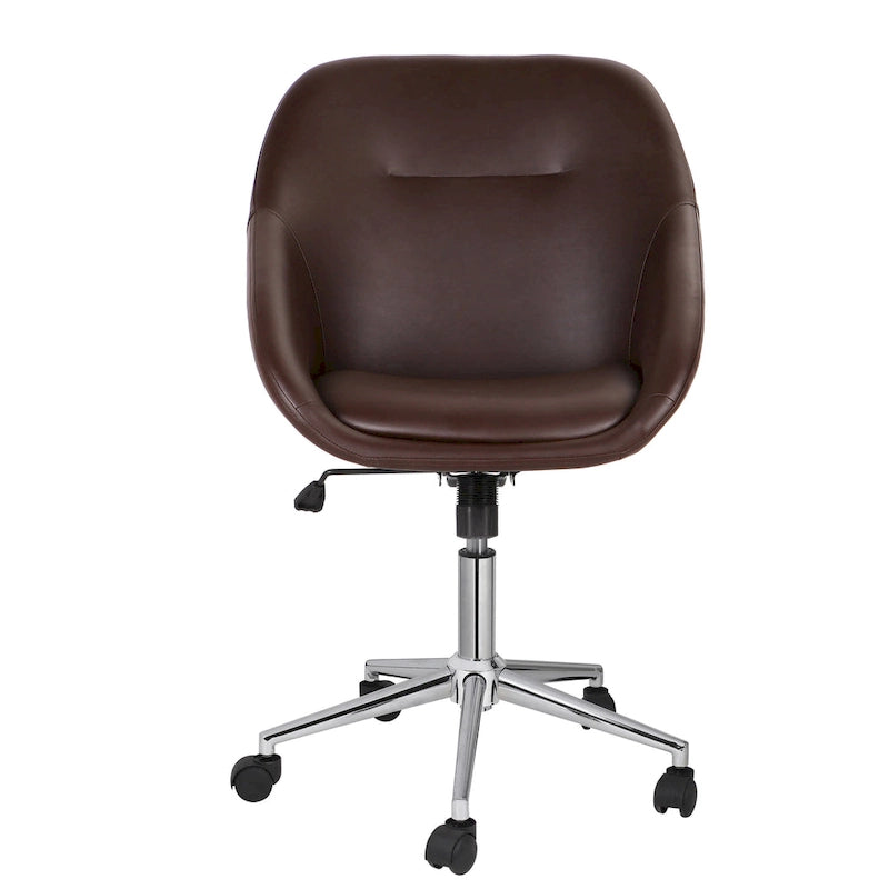 Chaise de bureau pivotante Hayes, piètement chromé, cuir PU