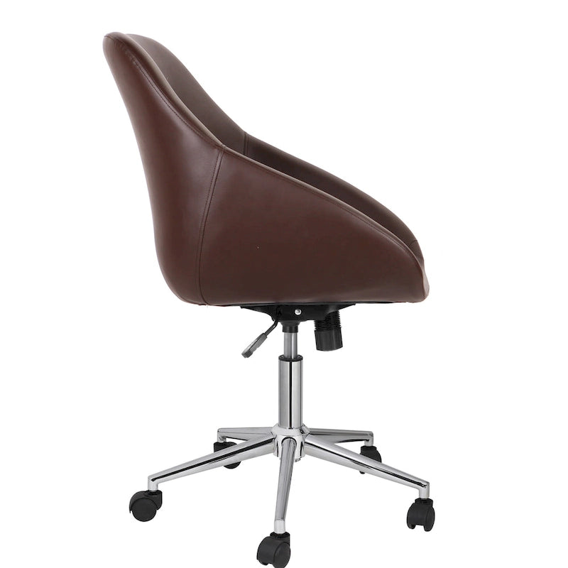 Chaise de bureau pivotante Hayes, piètement chromé, cuir PU