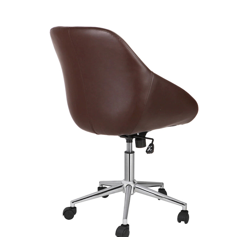 Chaise de bureau pivotante Hayes, piètement chromé, cuir PU