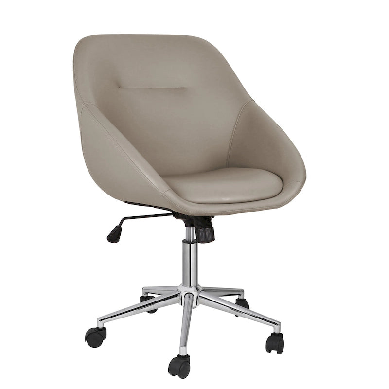 Chaise de bureau pivotante Hayes, piètement chromé, cuir PU