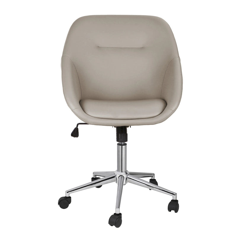 Chaise de bureau pivotante Hayes, piètement chromé, cuir PU