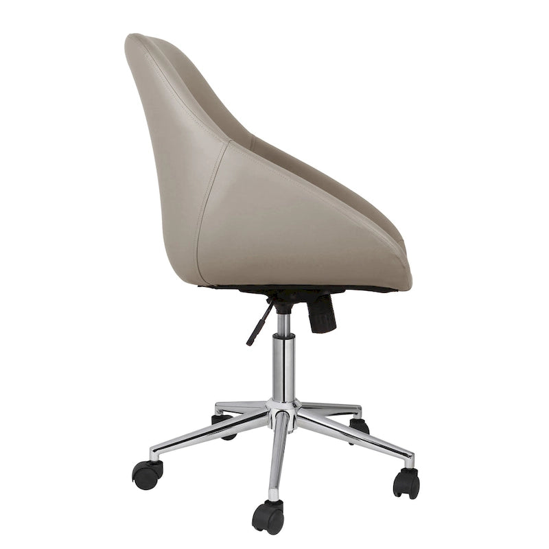 Chaise de bureau pivotante Hayes, piètement chromé, cuir PU