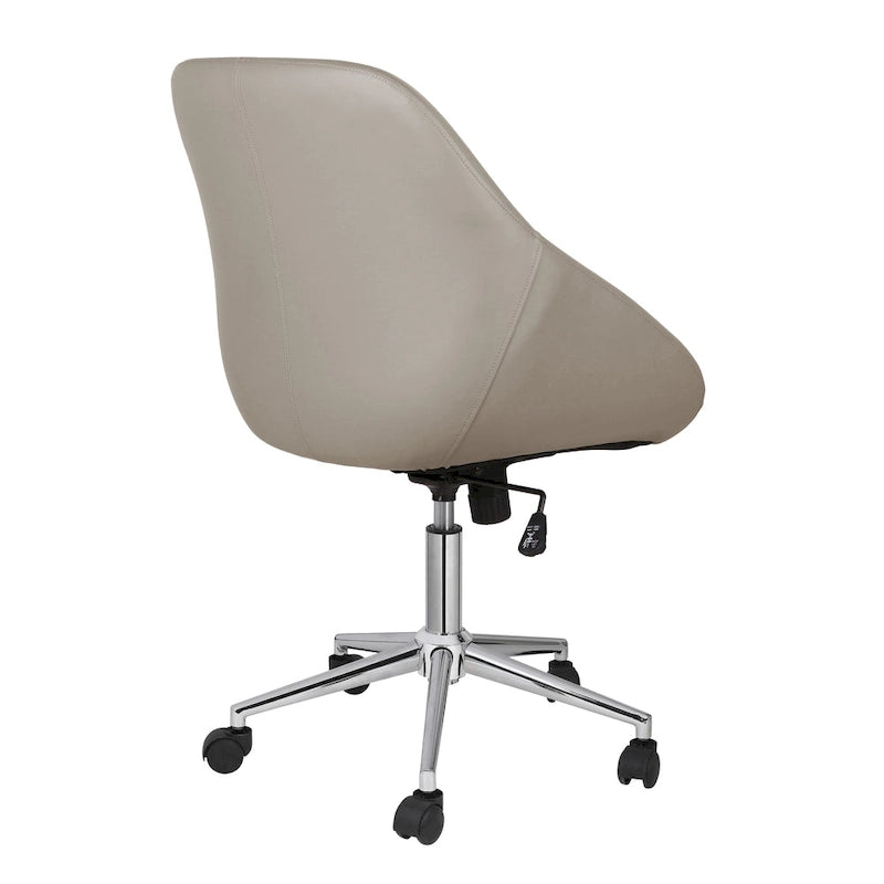 Chaise de bureau pivotante Hayes, piètement chromé, cuir PU