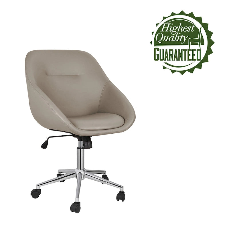 Chaise de bureau pivotante Hayes, piètement chromé, cuir PU