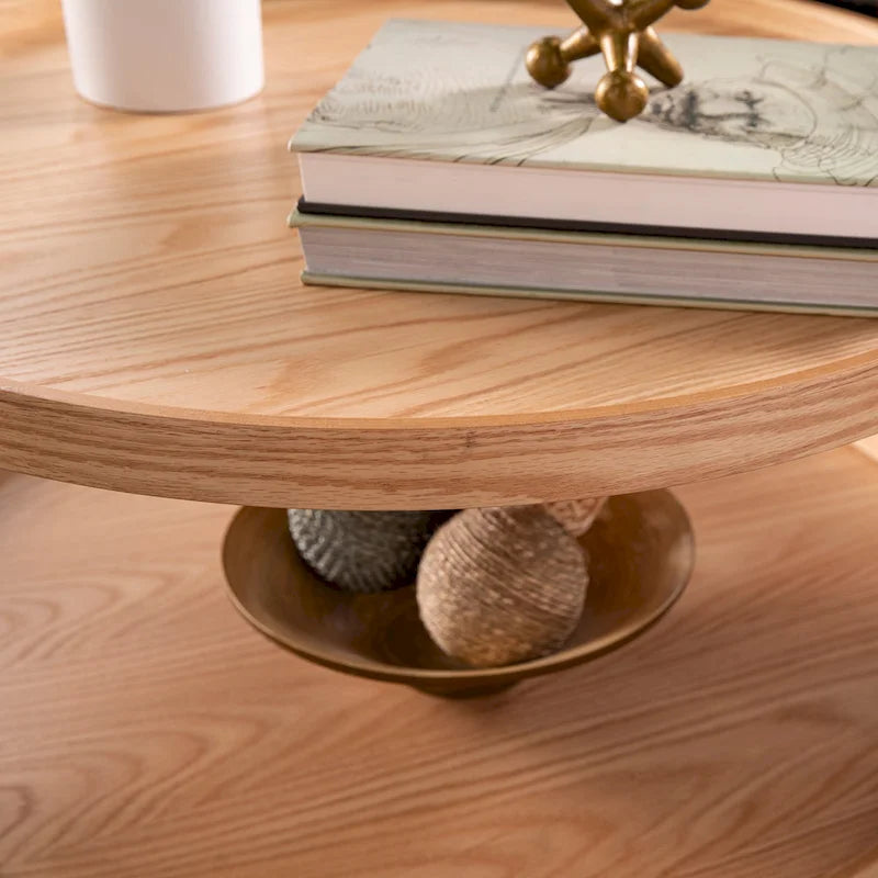 Table basse Vaquero à deux niveaux en bois, de style moderne du milieu du siècle