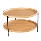 Table basse Vaquero à deux niveaux en bois, de style moderne du milieu du siècle