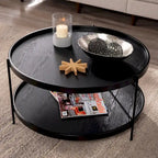 Table basse Vaquero à deux niveaux en bois, de style moderne du milieu du siècle
