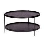 Table basse Vaquero à deux niveaux en bois, de style moderne du milieu du siècle