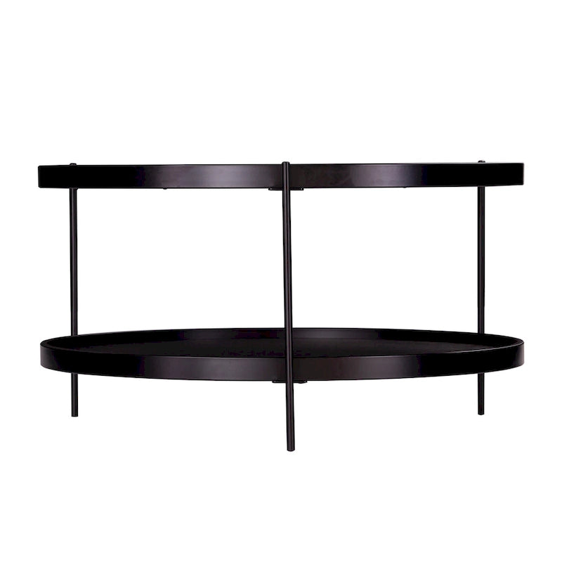 Table basse Vaquero à deux niveaux en bois, de style moderne du milieu du siècle