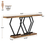 Table console longue de 70,9 pouces pour entrée, tables d'appoint de couloir modernes avec pieds en métal élégants