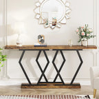 Table console longue de 70,9 pouces pour entrée, tables d'appoint de couloir modernes avec pieds en métal élégants