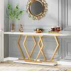Table console longue de 70,9 pouces pour entrée, tables d'appoint de couloir modernes avec pieds en métal élégants
