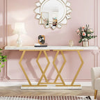 Table console longue de 70,9 pouces pour entrée, tables d'appoint de couloir modernes avec pieds en métal élégants
