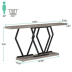 Table console longue de 70,9 pouces pour entrée, tables d'appoint de couloir modernes avec pieds en métal élégants