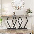 Table console longue de 70,9 pouces pour entrée, tables d'appoint de couloir modernes avec pieds en métal élégants