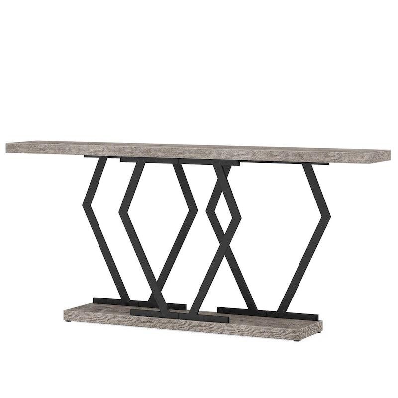 Table console longue de 70,9 pouces pour entrée, tables d'appoint de couloir modernes avec pieds en métal élégants